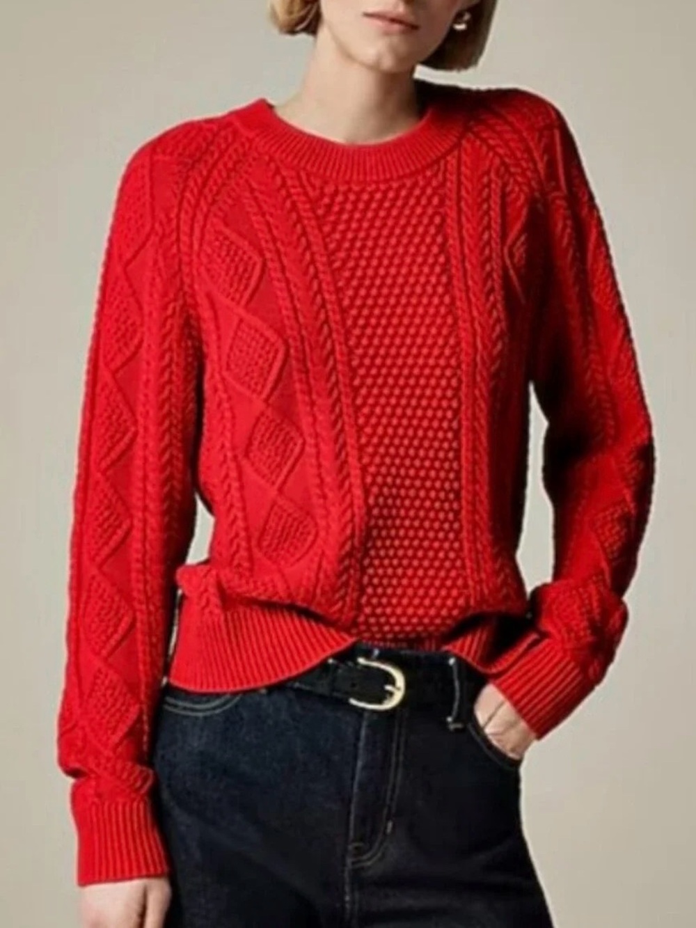 J. Crew Cotton Cable Knit Sweater